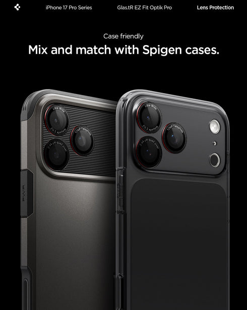 Spigen iPhone 17 Pro Max / 17 Pro Lens Protector – Optik Pro EZ Fit